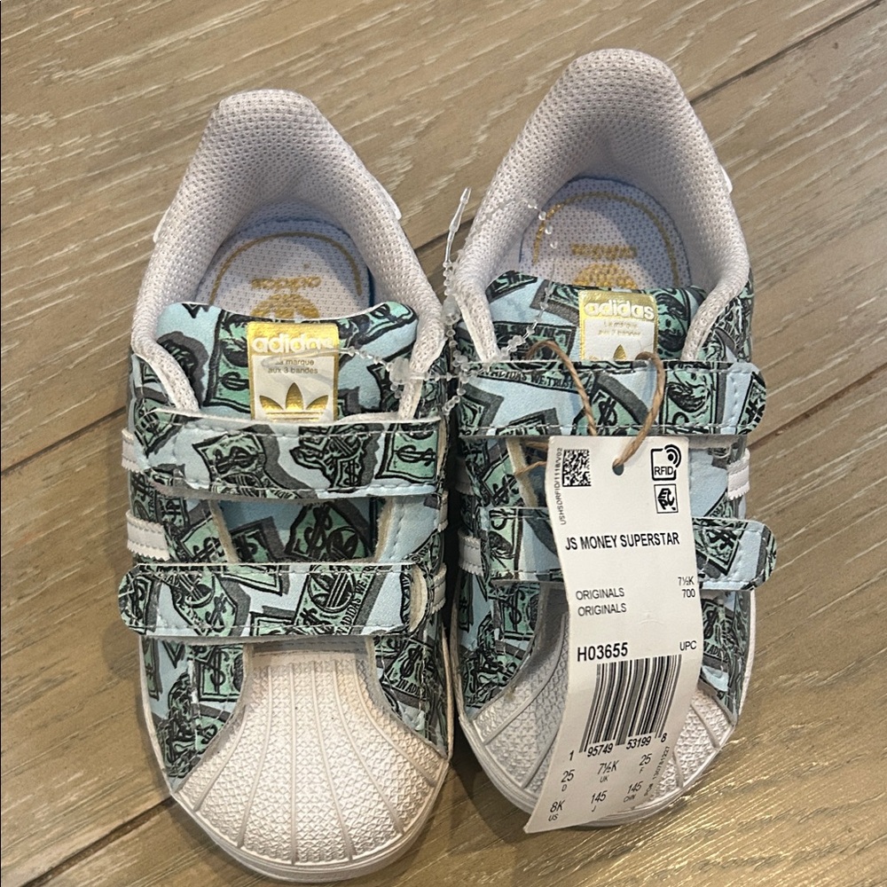 Adidas Kids Superstar Shoes - White and Blue